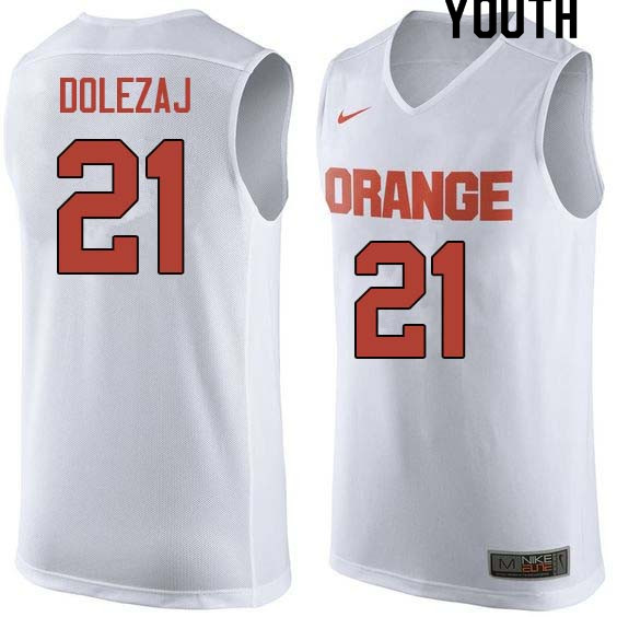 Youth #21 Marek Dolezaj Syracuse White College Basketball Jerseys Sale-White